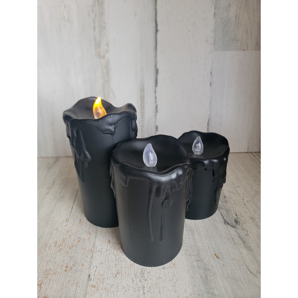 Halloween black LED candles drip unique home decor set figure prop home